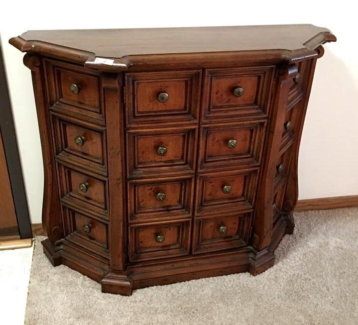 lot 3 image: Wood wall cabinet 38x12x30...