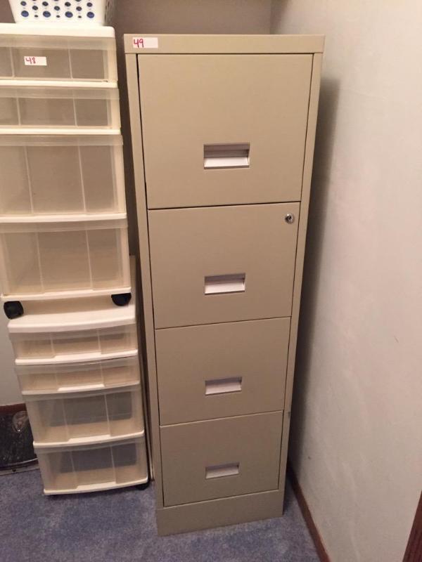 lot 49 image: Gray filing cabinet 15&quotx22&quotx52"...