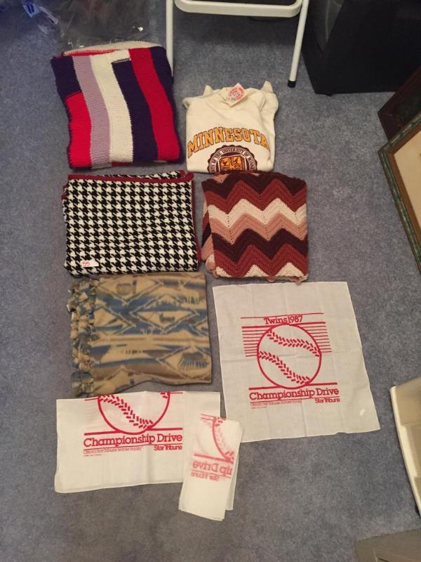 lot 55 image: 2 afghan blankets,1baby blanket,1 Regents of ...