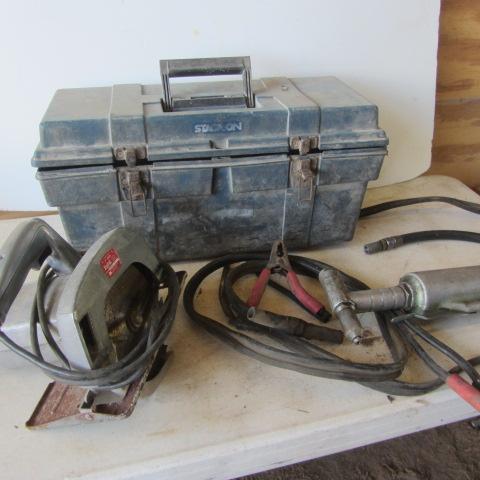 lot 169 image: Jumper Cables, Tool Box