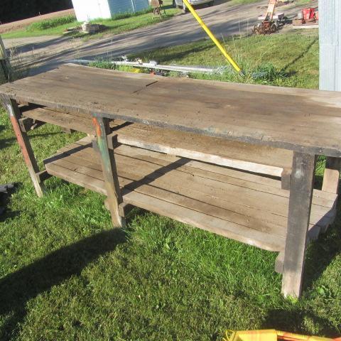 lot 241 image: Antique Wood Workbench