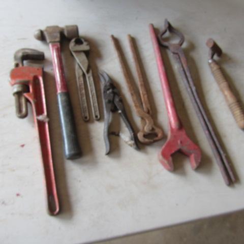 lot 329 image: Pipe Wrench, Tongs