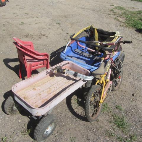 lot 399 image: Wagon, Trailer, Bike, Chairs