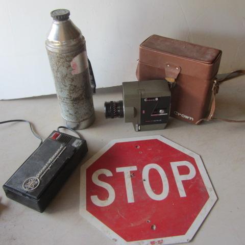 lot 416 image: Movie Camera, Stop Sign, Charger