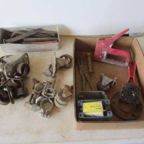 lot 96 image: Dolly Wheels, Stapler, Chisels
