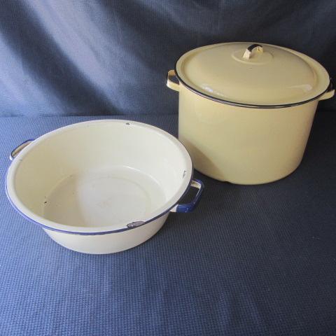 lot 22 image: Yellow Enamelware