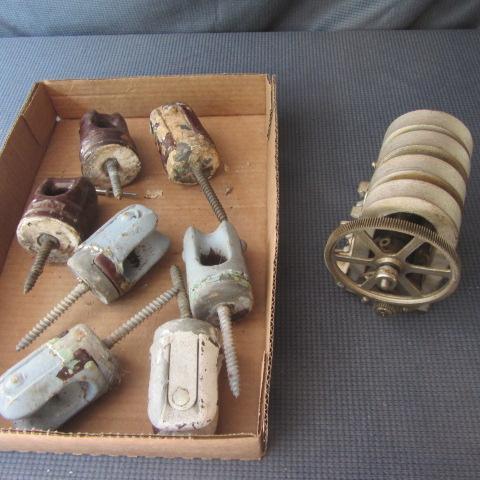lot 222 image: Hand Crank Phone Generator, Insulators