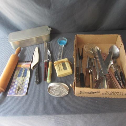 lot 26 image: Kitchen Utensils, Knives, Rolling Pins