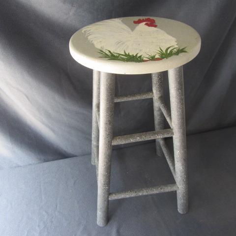 lot 33 image: Hand Painted Wooden Stool