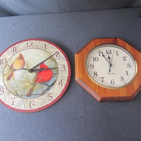 lot 42 image: Wooden & Cardinal Clocks