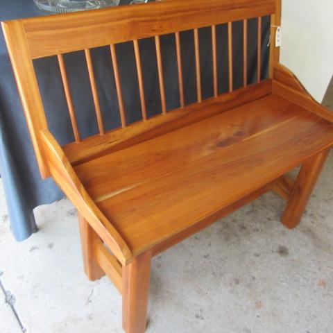 lot 53 image: Hand Crafted Wooden Bench