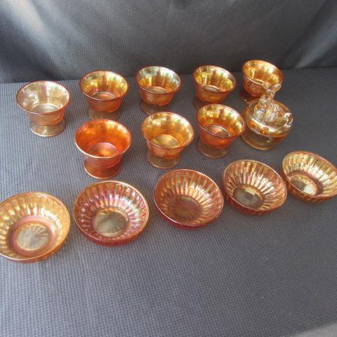 lot 60 image: Carnival Sherbets, Berry Bowls, Candy Dish