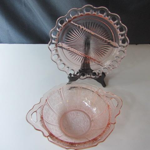 lot 69 image: Pink Depression Glass