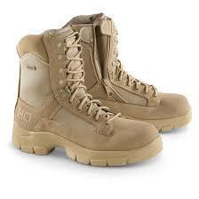 HQ ISSUE Mens Waterproof Combat Boots, Side Zip, Desert Tan