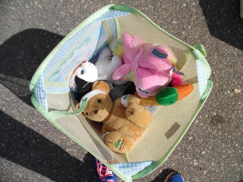 Stuffed Animals With Hamper