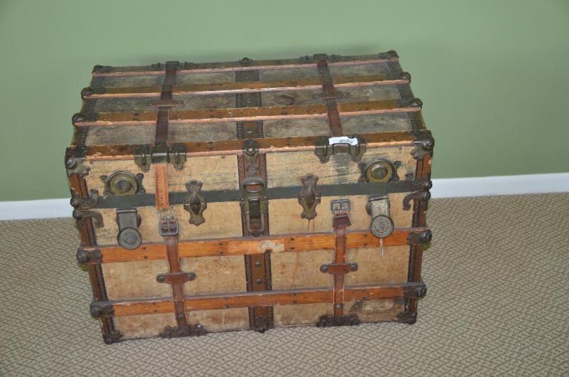 lot 121 image: antique trunk 32x20x23" tall...