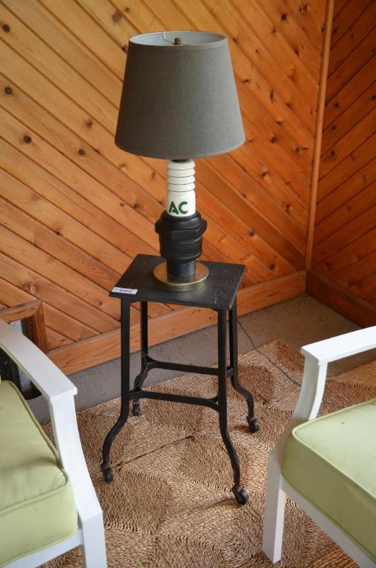 lot 171 image: Rare AC Spark plug lamp 25" tall & a...