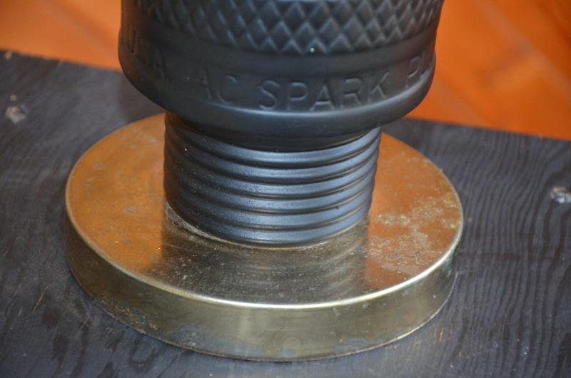 Rare AC Spark plug lamp 25" tall & a... WHITEFORD Gold, Diamonds