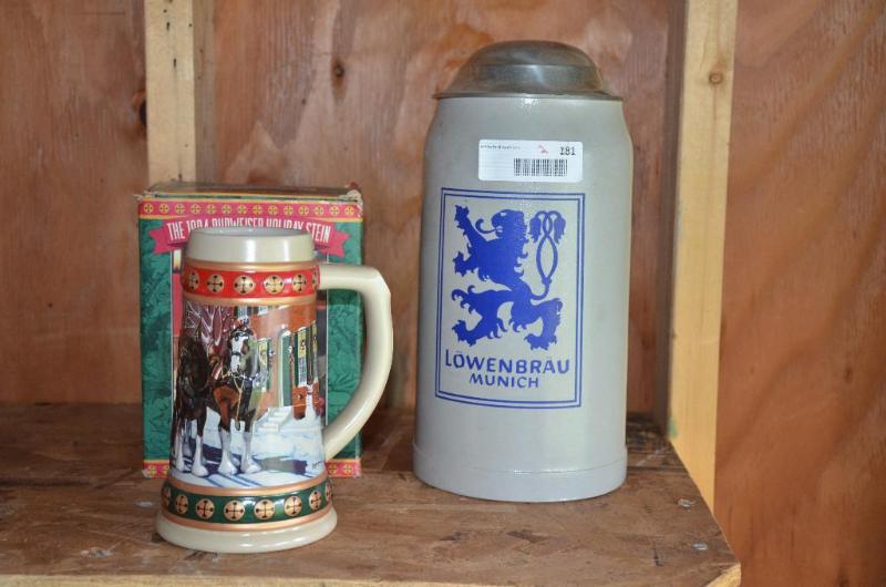 lot 181 image: Steins - Large Lowenbrau stein made in German...