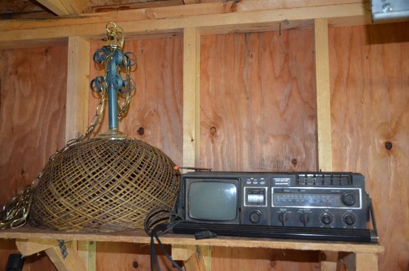 lot 204 image: Swag light 14" diameter VK TV Radio Cass...