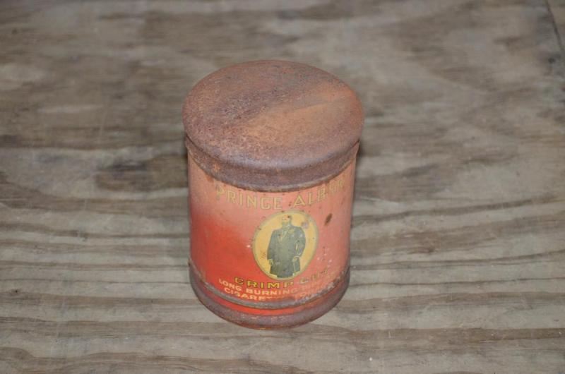 lot 226 image: Antique Prince Albert tobacco can antique 6&q...