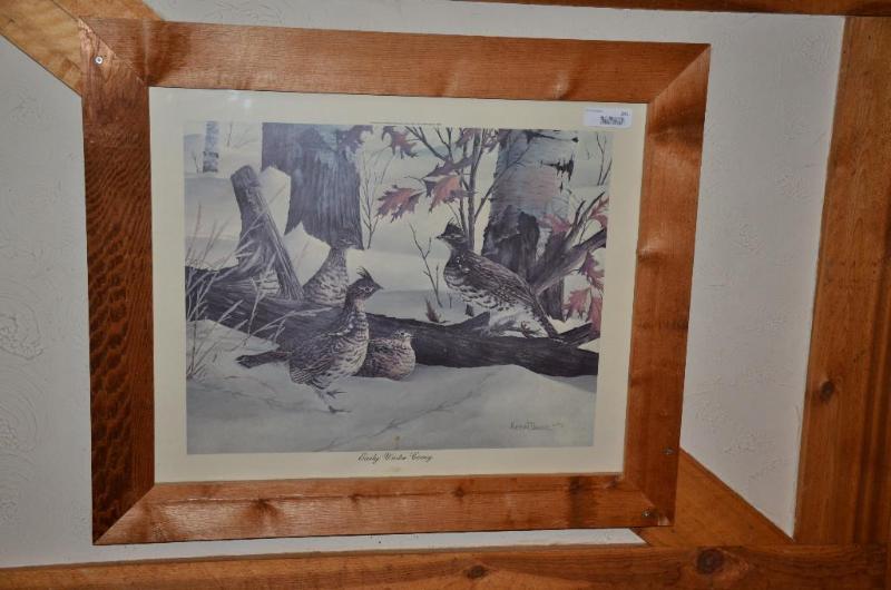 lot 241 image: Framed print &quotEarly Winter Covey" b...