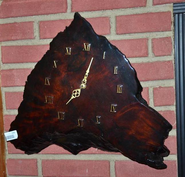 lot 242 image: Unique wooden clock 20x16"...