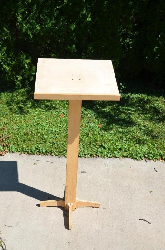 lot 113 image: Wood podium 44" tall...