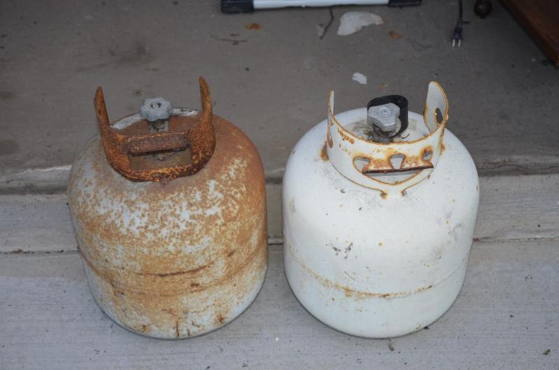 lot 130 image: Two propane tanks, no propane inside...
