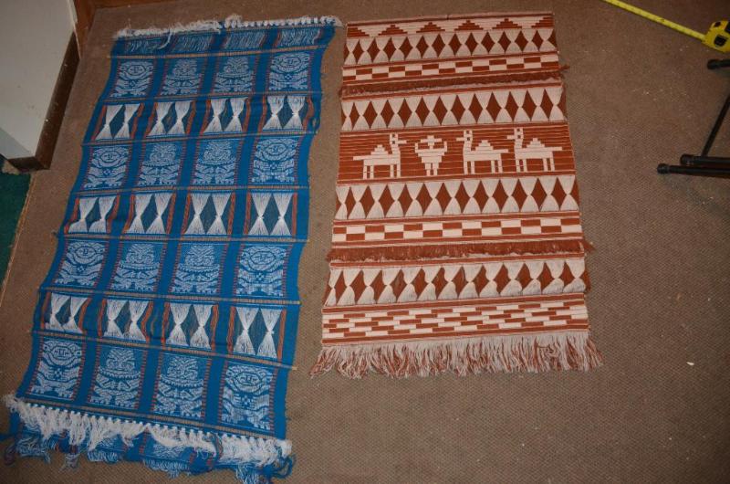 lot 143 image: 2 woven wall hangings made in Ecuador. the la...