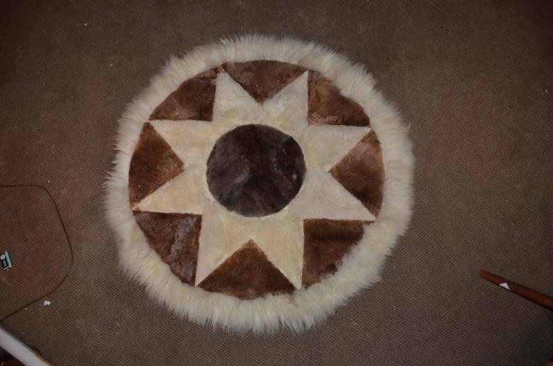 lot 146 image: Llama hide rug 41" in diameter made in E...