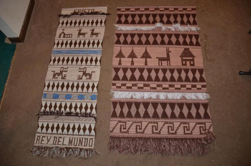 lot 148 image: 2 hand woven wall hangings made in Ecuador. T...