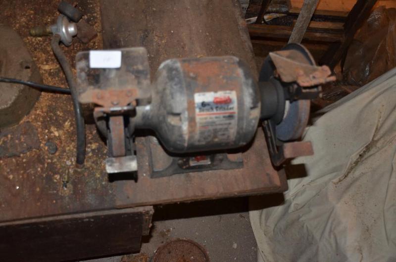 lot 15 image: Collins 6 inch bench grinder. Bring tools to ...