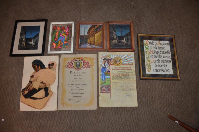 lot 153 image: Art work from Ecuador. Some are signed origin...