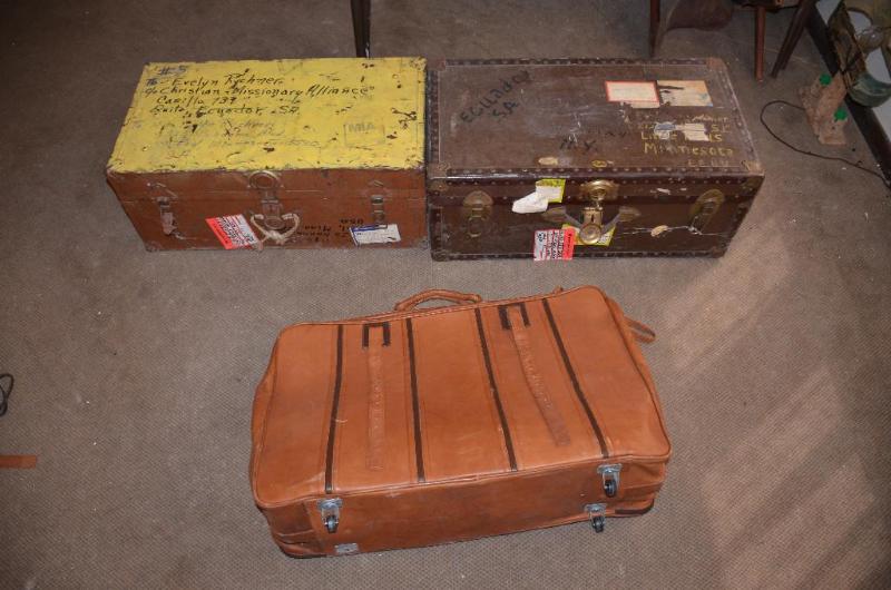 lot 165 image: Made in Ecuador leather suitcase Two vintage ...