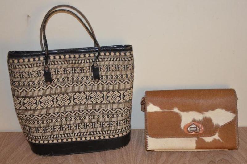 lot 166 image: Made in Ecuador - two purses - one is woven a...