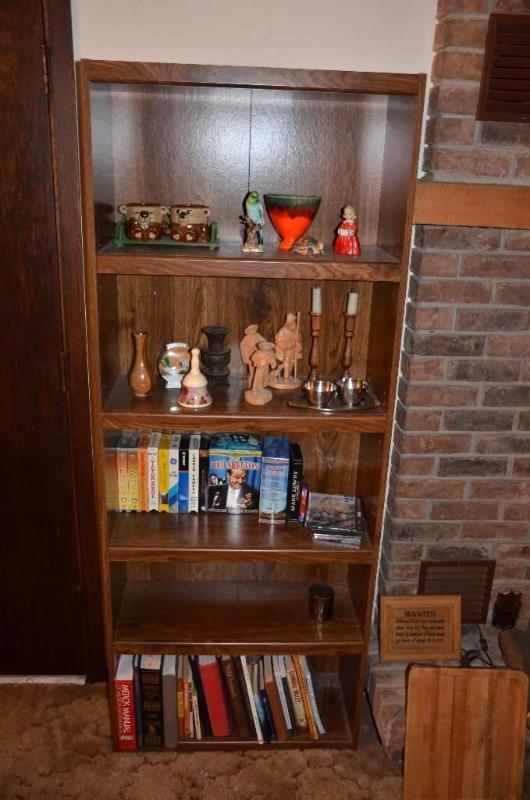 lot 42 image: Wood bookshelf 72x12x28". Contents not i...