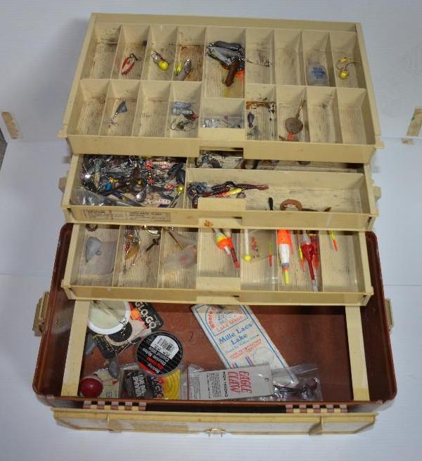 Plano 747 tackle box with contents. Fishing e