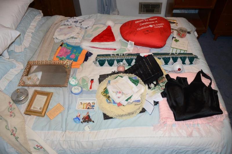 lot 68 image: All items pictured - glass, mirror, place mat...