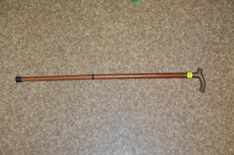 lot 72 image: Brass top cane 30" long...