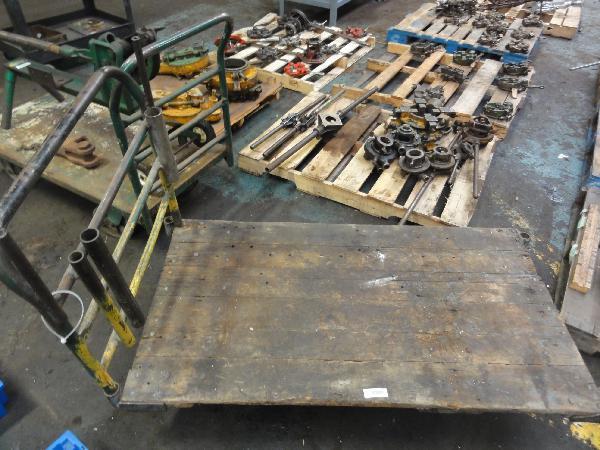lot 309 image: Wooden Flatbed Cart 54.5L X 29W X 12H