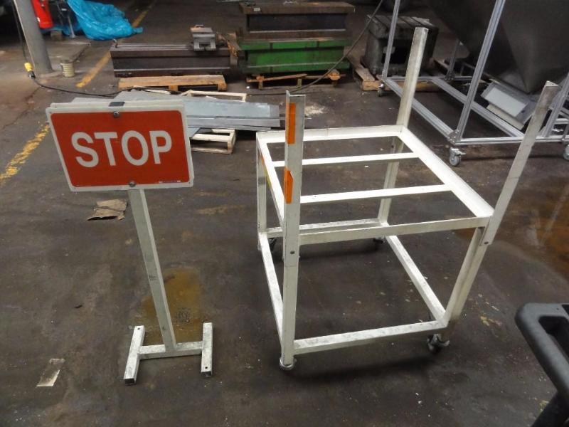 lot 465 image: White Steel Frame Cart Features 1000 lbs. Ca...