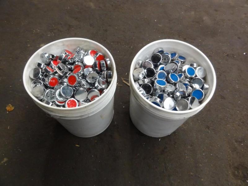 lot 486 image: (2) Bins of Shuffleboard Pucks, Approximate 1...