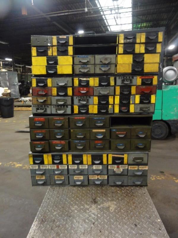 lot 491 image: (4) Lyon Multiple Drawer Parts bins approxima...