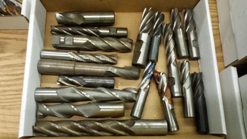 lot 54 image: (18) Assorted End Mills up to 1-14"...