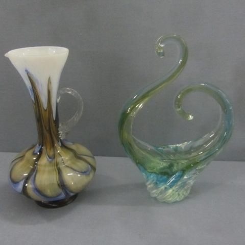 Blown Glass Pitcher, Swan