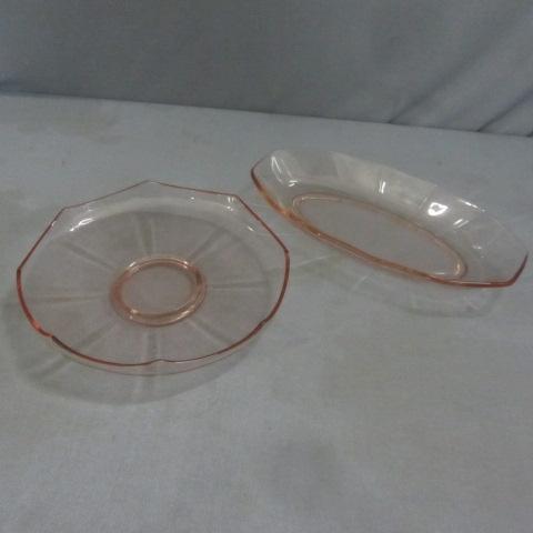 Pink Depression Serving Trays