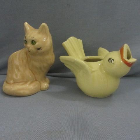 EAP Cat Planter, Figural Bird Pitcher