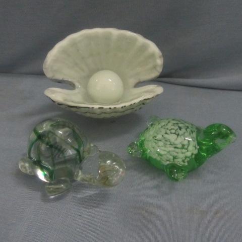 Hand Blown Seashell, Turtles