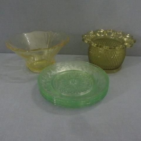 Amber, Green Depression Glass